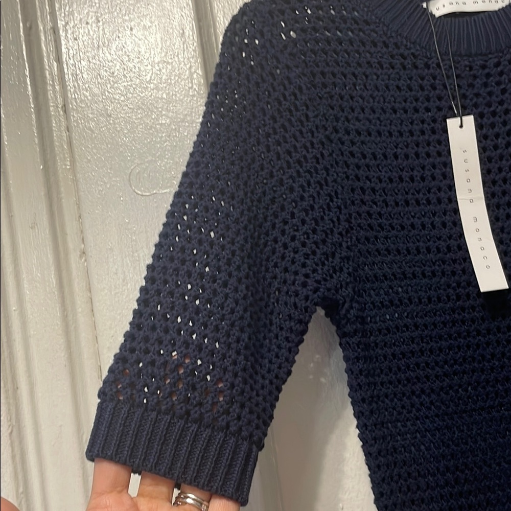 Susana Monaco Dark Blue short Sleeve Dress - Picture 6 of 8